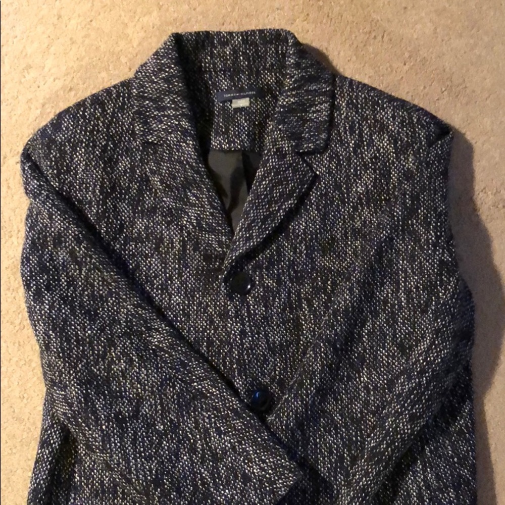 Blue and White Tommy Hilfiger Women’s blazer